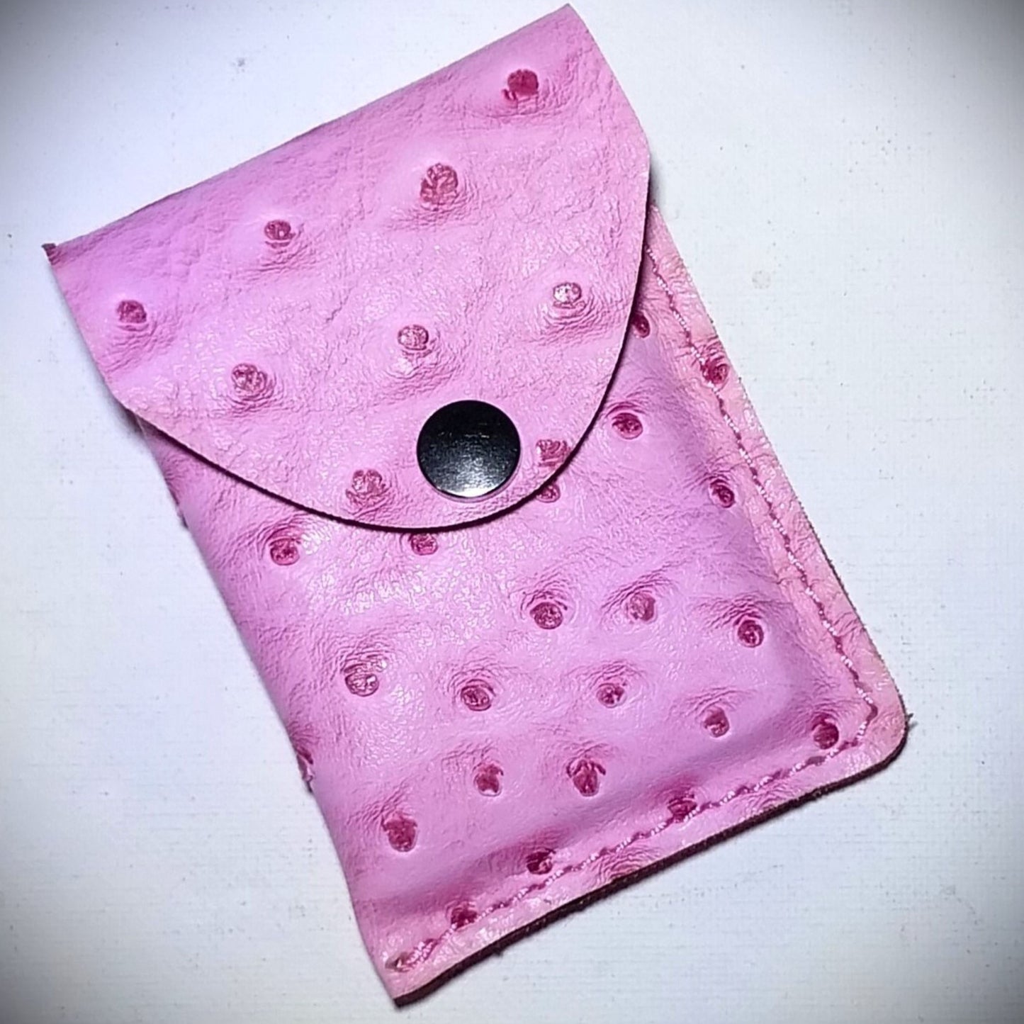 Serengeti Pink Ostrich Snap Wallet